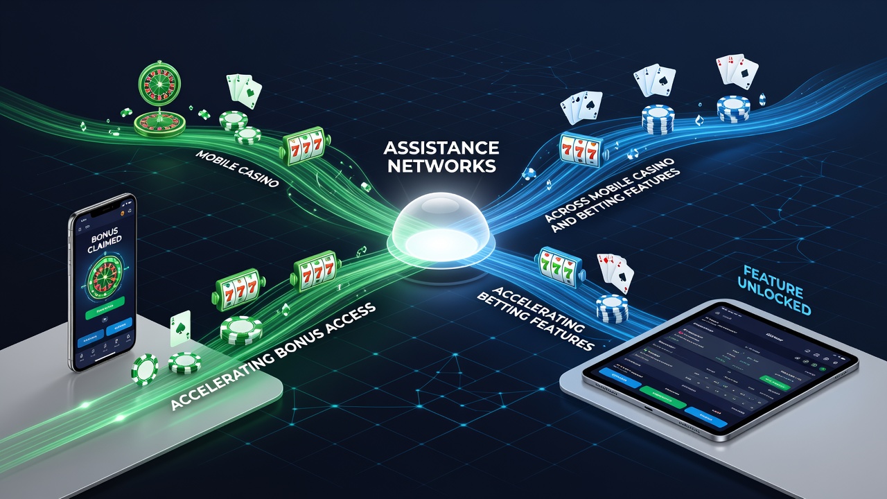 Diagram showing real-time data flow between mobile betting dashboards, casino lobbies, and centralized assistance servers