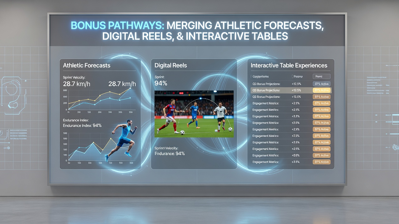 Diagram showing flow of bonuses between sports forecasts, digital reels, and live table sessions