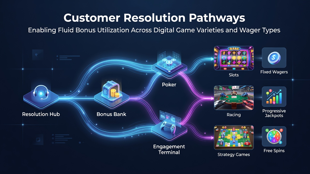 Digital interface showing bonus allocation across slots, table games, and sports betting sections