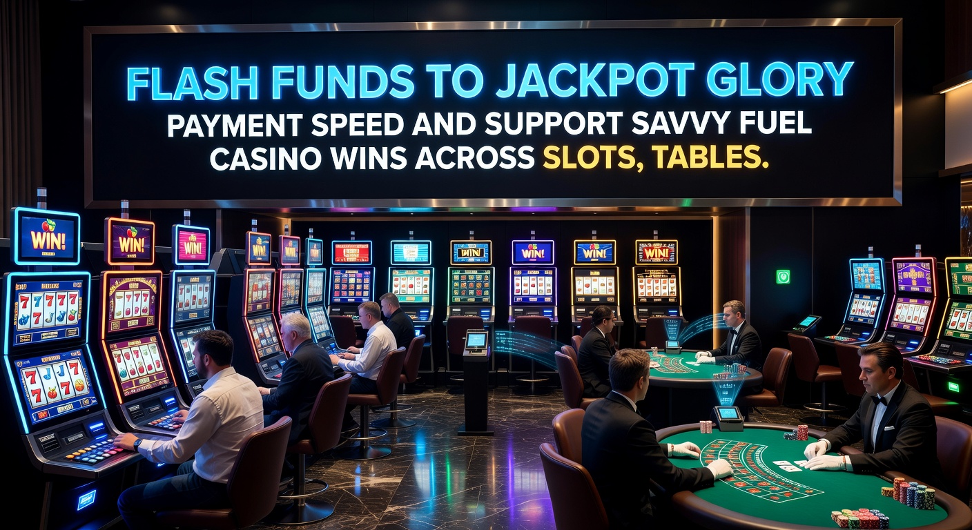 Vibrant scene depicting a player at a multi-screen setup with lightning-fast deposit notifications, chat bubbles resolving queries, and wins stacking up across slot reels, blackjack tables, live roulette wheels, and soccer betting slips