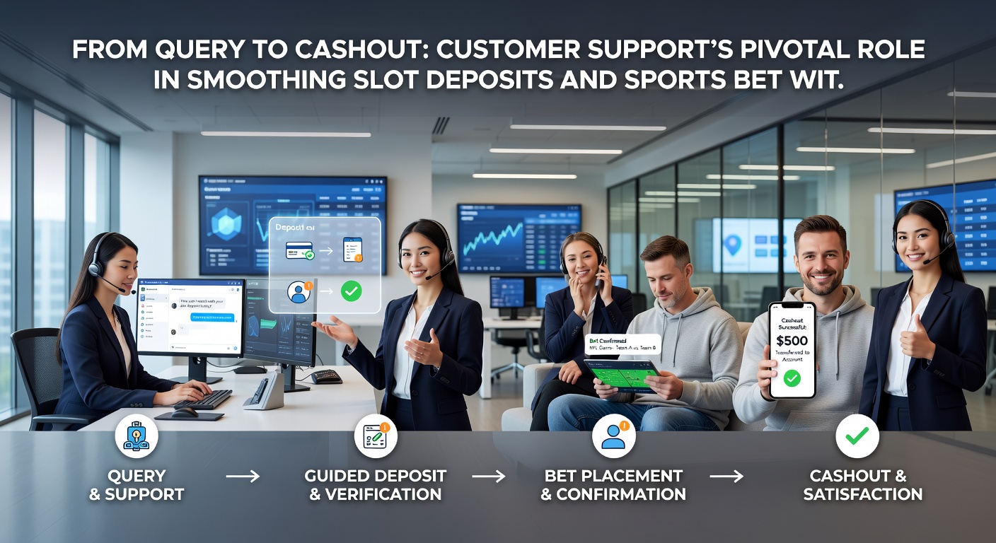 Illustration of a sports bettor receiving a payout notification on mobile, with a support chat window open in the background showing resolution steps