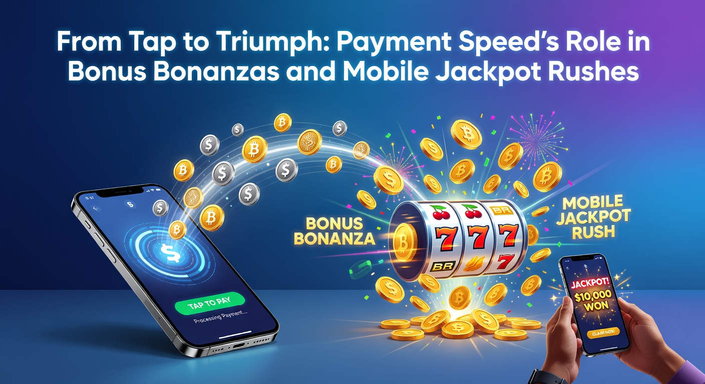 Digital payment icons overlayed on vibrant casino slot reels and jackpot displays, highlighting swift transaction flows in mobile gaming environments