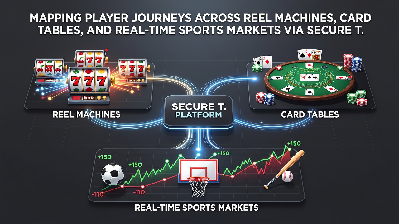 Diagram showing secure transaction flow between different gambling verticals