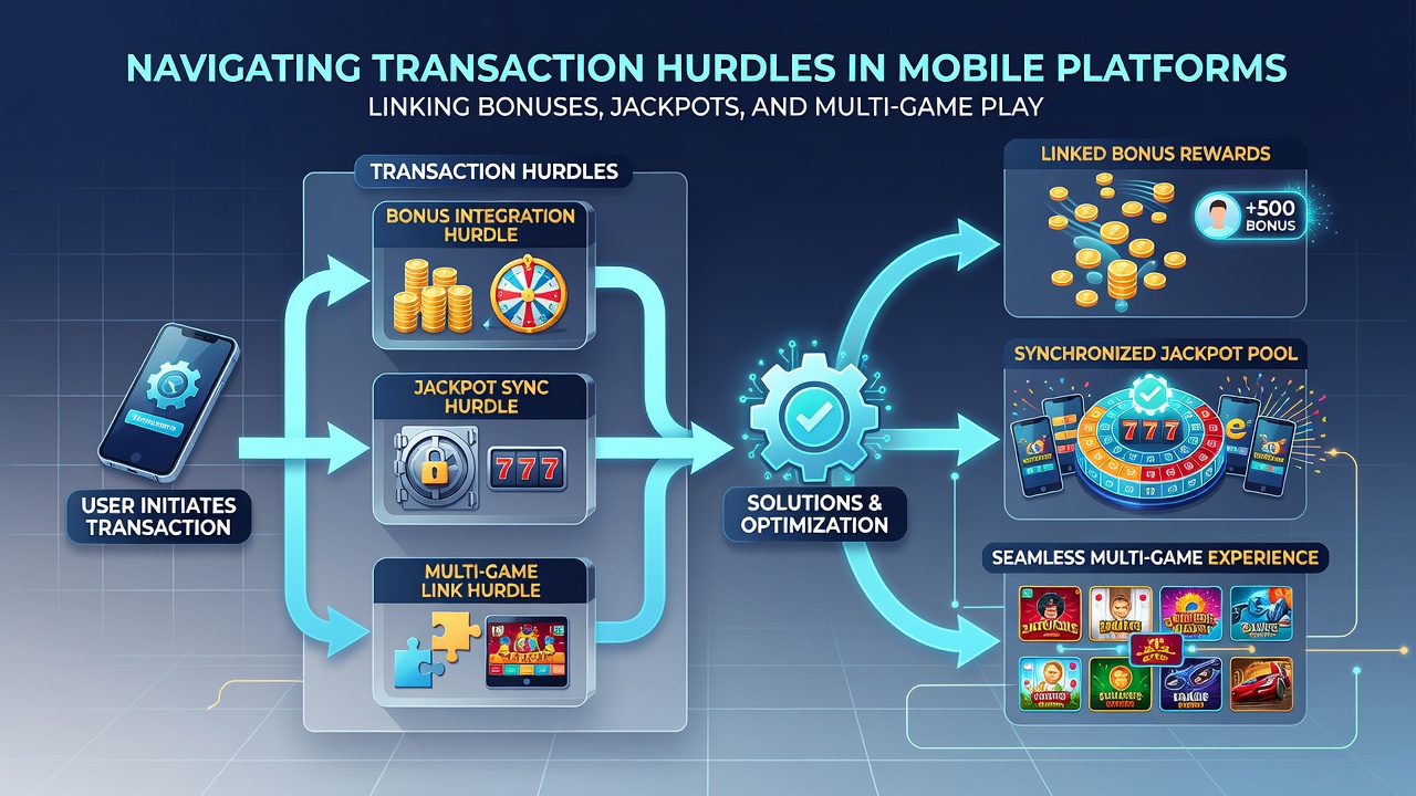 Close-up view of a mobile app dashboard displaying multi-game jackpot meters alongside active bonus balances and pending transaction status