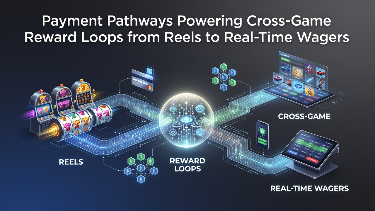 Illustration of interconnected payment pathways linking slot machines to live sports betting interfaces