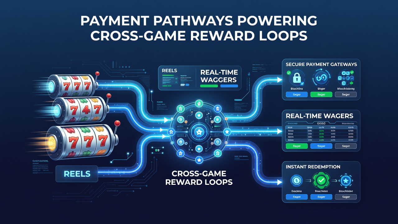 Diagram showing data flow between slot reels, payment processors, and real-time sports wagering platforms