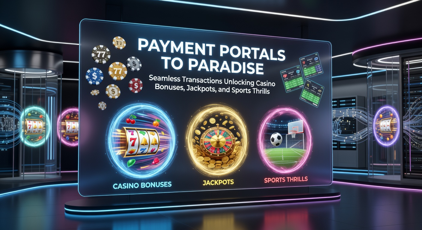Dynamic illustration of payment streams connecting wallets to exploding jackpots, bonus icons, and live sports scoreboards