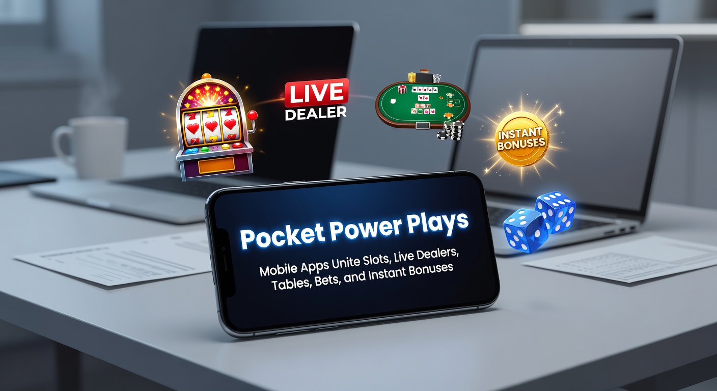 Smartphone screen displaying a unified mobile casino app interface with slots, live dealer roulette, blackjack tables, sports betting odds, and a flashing instant bonus notification