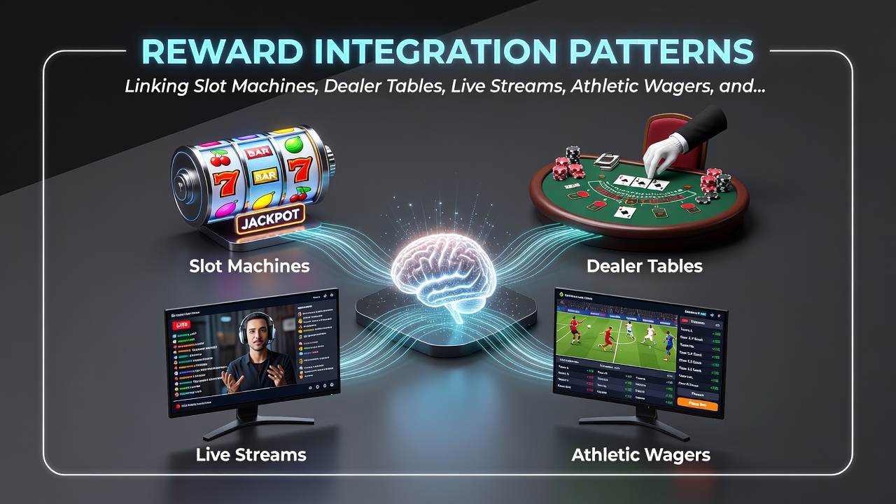 Mobile interfaces showing unified rewards across slots, live dealers, sports betting and instant payouts
