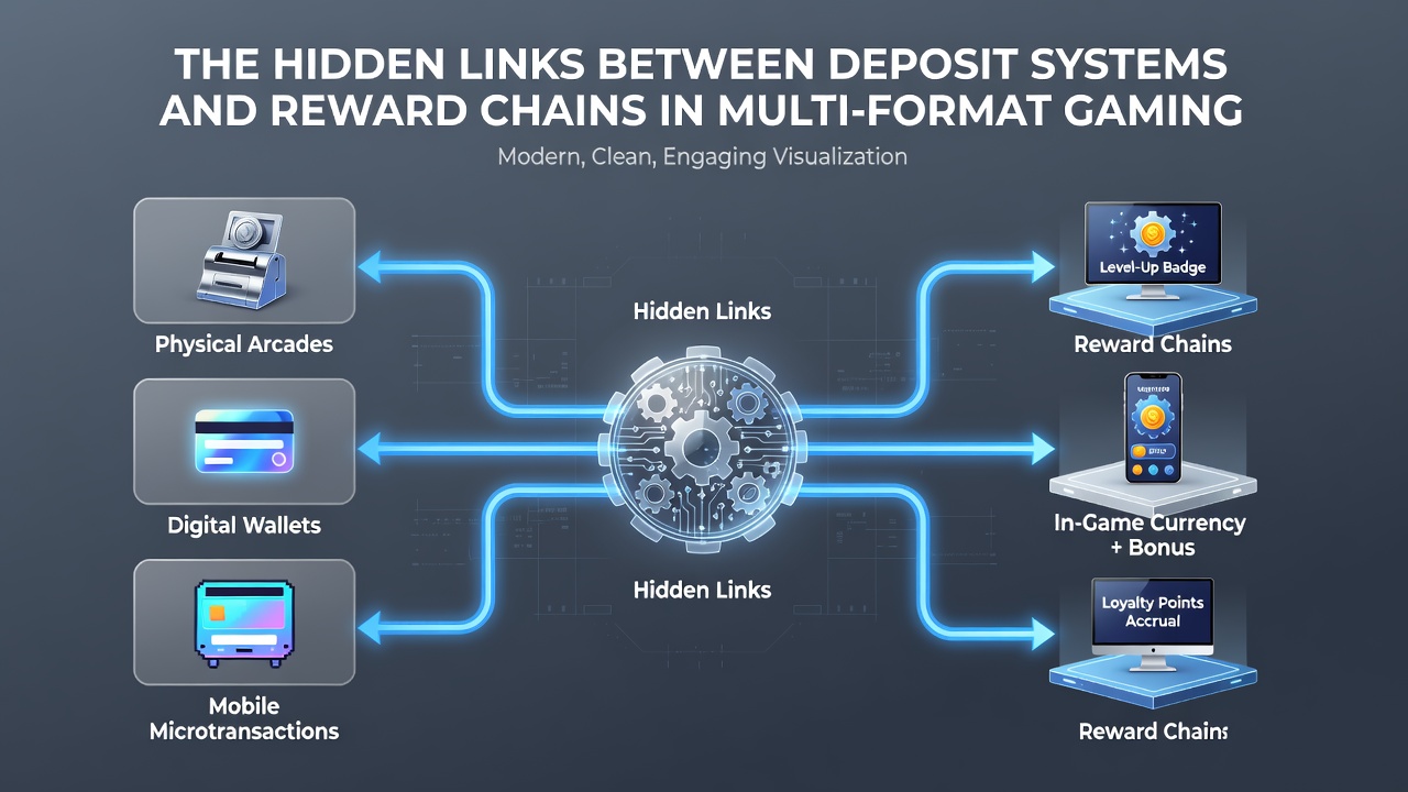 Diagram showing connections between deposit methods and reward progression in gaming apps